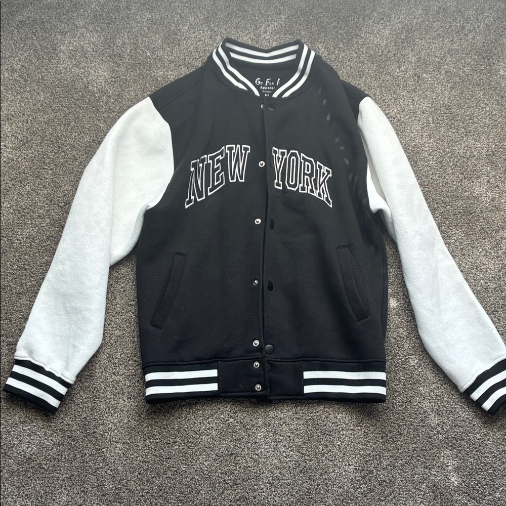 New York Black and White Varsity Jacket